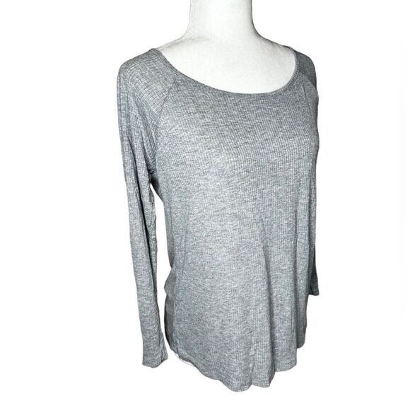 Monrow classic ribbed relaxed long sleeved top size Small - Picture 1 of 6